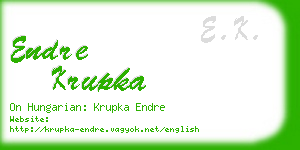 endre krupka business card